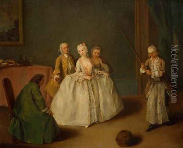 The Game of the Cooking Pot Oil Painting - Pietro Longhi