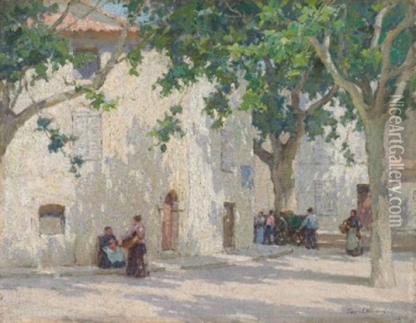 A Street Corner, Cassis, Near Marseille Oil Painting - Terrick Williams