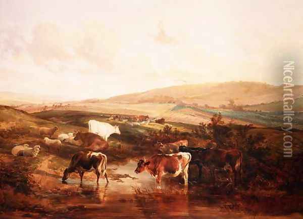 Grazing animals Oil Painting - Thomas Sidney Cooper