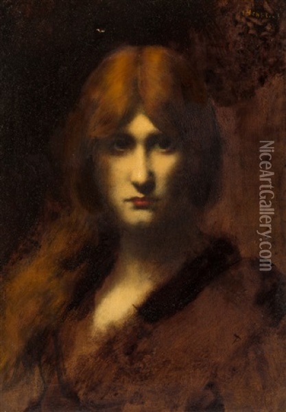 Sandra Oil Painting - Jean Jacques Henner