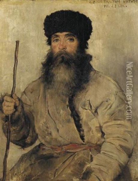 Portrait Of Constantin Oil Painting - Louis Joseph Raphael Collin