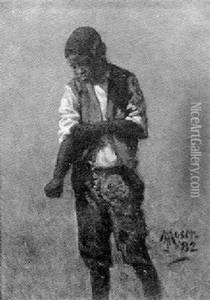 Black Boy Oil Painting - James Henry Moser