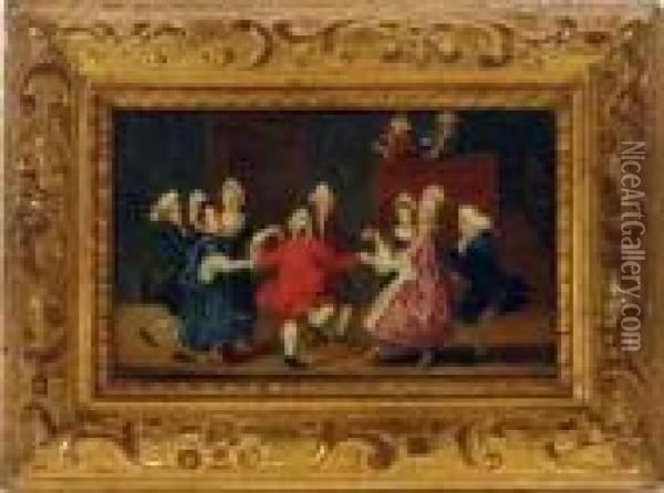 A Festive Dance Oil Painting - William Hogarth