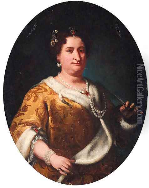 Portrait of a lady Oil Painting - Vittore Ghislandi