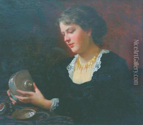 La Collectionneuse De Nautiles Oil Painting - Friedrich Christian Klass