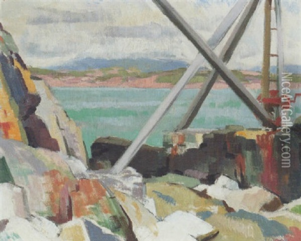 Marble Quarry, Iona Oil Painting - Francis Campbell Boileau Cadell