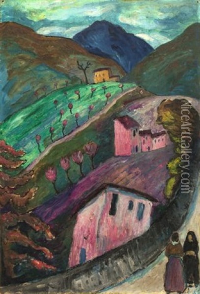 Berglandschaft Bei Oschwand Oil Painting - Marianne von Werefkin