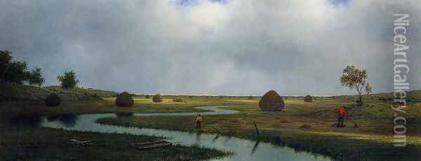 Marshfield Meadows Oil Painting - Martin Johnson Heade