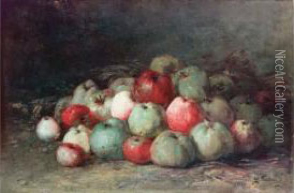 Nature Morte Aux Poires, Pommes Et Coings Oil Painting - Guillaume-Romain Fouace