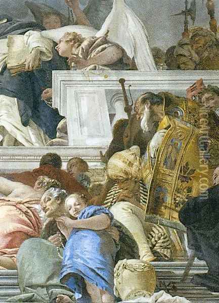 The Institution of the Rosary (detail) 3 Oil Painting - Giovanni Battista Tiepolo