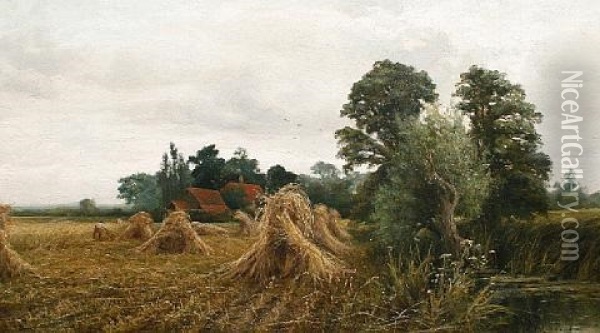 A Cornfield Near Marlow Oil Painting - Henry John Kinnaird
