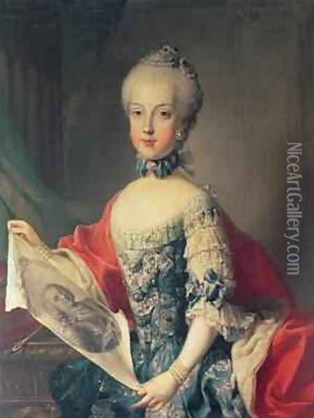 Archduchess Maria Carolina 1752-1814 Oil Painting - Martin II Mytens or Meytens