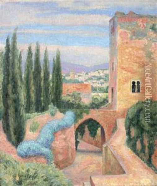 Alhambra, Tour De La Captive Oil Painting - Paul-Emile Colin
