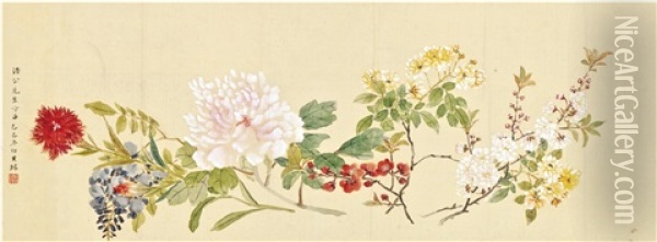 Various Flowers Oil Painting -  Wen Qiqiu