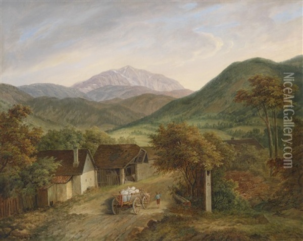 Blick Auf Den Schneeberg Oil Painting - Matthias Rudolf Toma