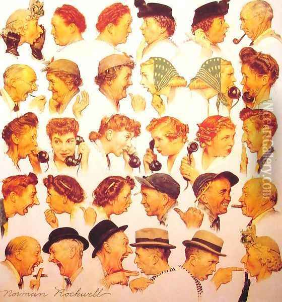The Gossips Oil Painting - Norman Rockwell