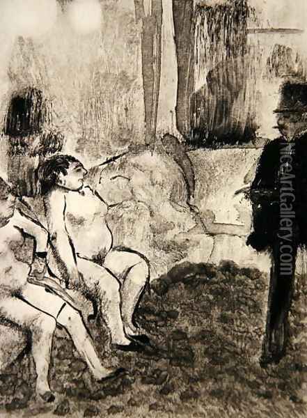 Illustration from 'La Maison Tellier' by Guy de Maupassant (1850-93) 1933 Oil Painting - Edgar Degas