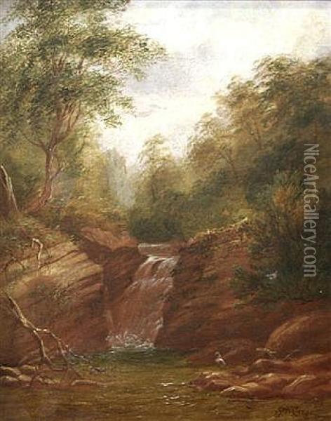 Waterfall Oil Painting - James Howe Carse