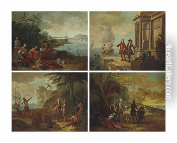 Les Quatre Parties Du Monde Oil Painting - Jean-Baptiste Oudry