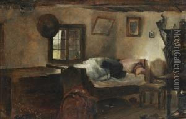Blick In Eine Schlafstube Oil Painting - Carl Ludwig Friedrich Becker
