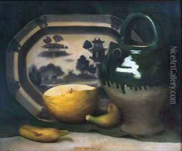 Still life with melon Oil Painting - Mark Gertler