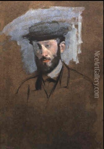 Portrait D'eugene Manet Oil Painting - Edgar Degas