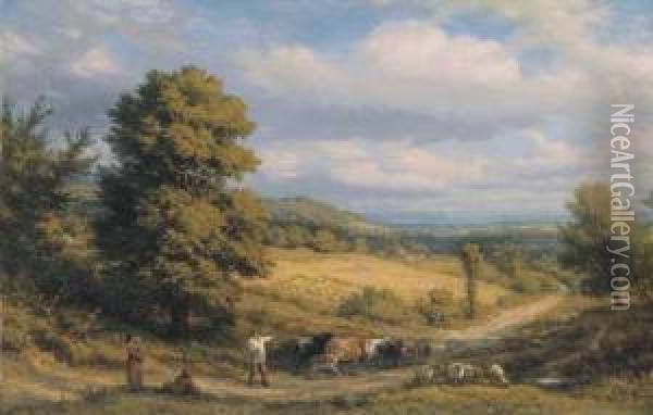Afternoon Oil Painting - James Thomas Linnell