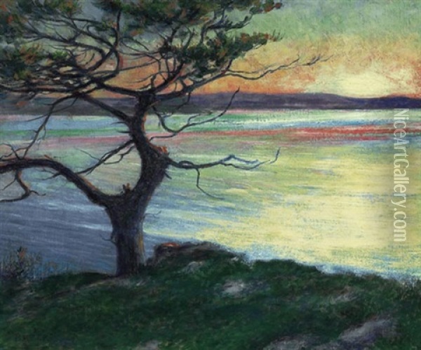View Across Ipswich Bay, Near Cambridge Beach, Annisquam, Massachusetts Oil Painting - John Leslie Breck