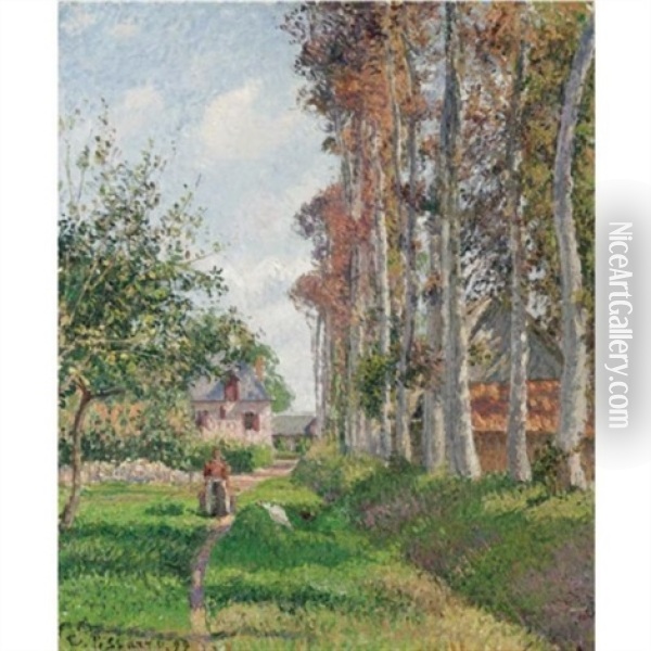 Le Verger Du Manoir D'ango, Varengeville, Matin Oil Painting - Camille Pissarro