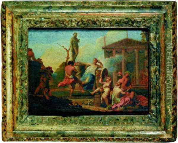 Bacchanale Oil Painting - Michele Da Parma (see Rocca)