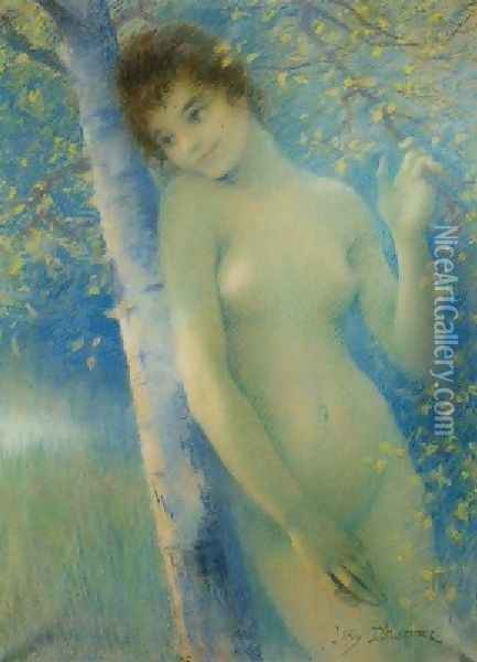Wood Nymph Oil Painting - Lucien Levy-Dhurmer