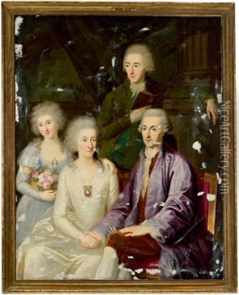 Bildnis Einerfamilie Oil Painting - Ludwig Guttenbrunn