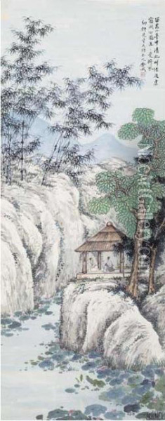 Lotus Pavilion Oil Painting - Jin Cheng