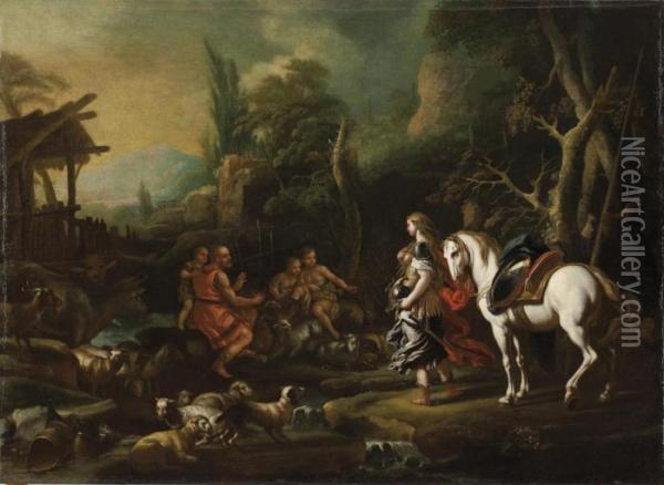 Erminia Fra I Pastori Oil Painting - Paolo di Matteis