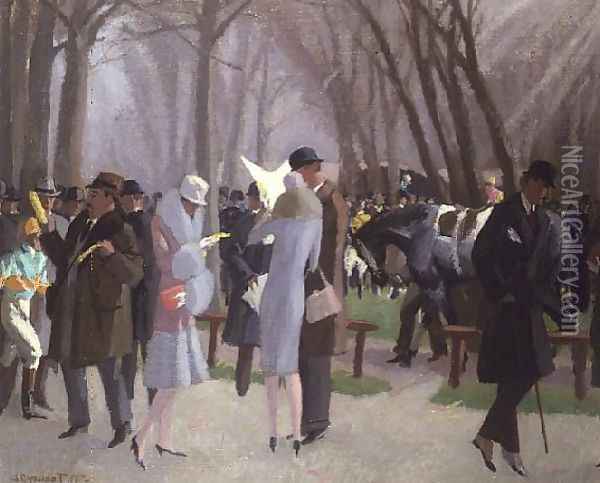 A Day at the Races, 1926 Oil Painting - Maurice Taquoy