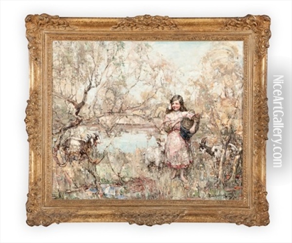 The Little Goatherd Oil Painting - Edward Atkinson Hornel