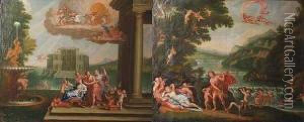 La Toilette De Venus Aphrodite Surprise Durant Son Sommeil Oil Painting - Richard van Orley
