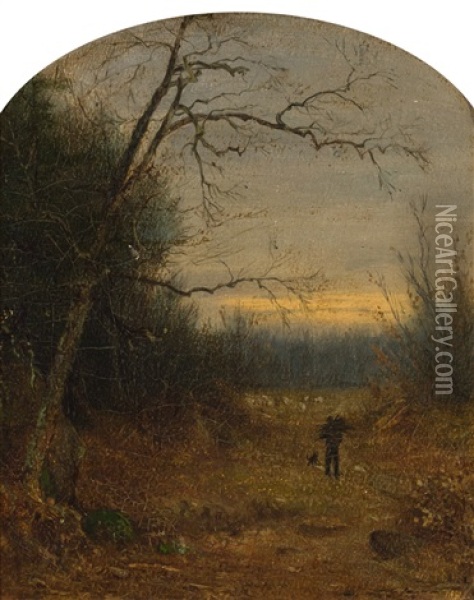 Walking At Sunset Oil Painting - Jervis McEntee