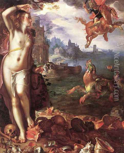 Perseus and Andromeda Oil Painting - Joachim Wtewael