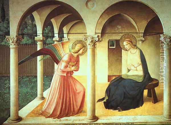 The Annunciation, late 1430s Oil Painting - Angelico Fra