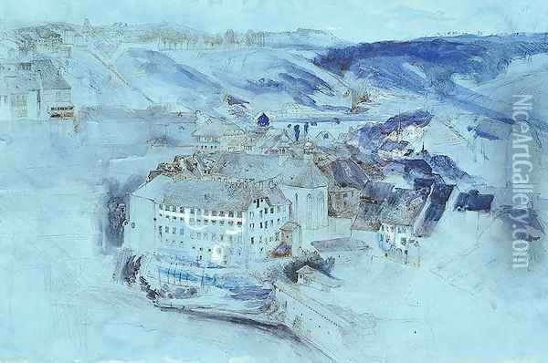 Fribourg Oil Painting - John Ruskin