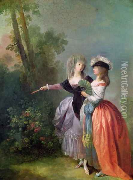 The Go-Between, 1780 Oil Painting - Jean-Frederic Schall