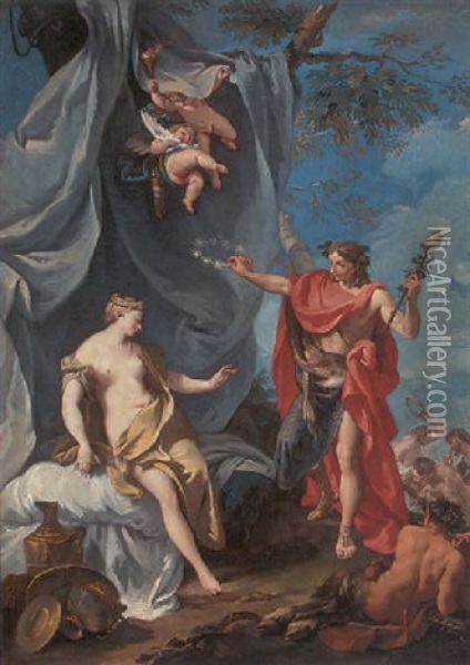 Bacchus And Ariadne Oil Painting - Giovanni Battista Pittoni the younger