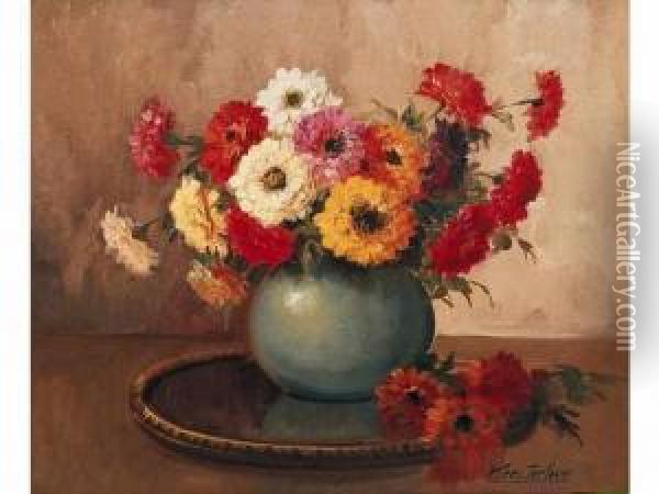 Fleurs Dans Un Vase Oil Painting - Kees Terlouw