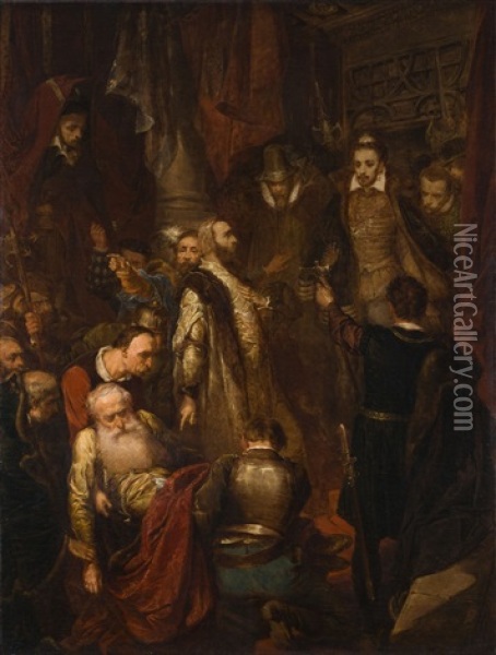 Killing Of Wapowski During The Coronation Of Henryk Walezy Oil Painting - Jan Matejko