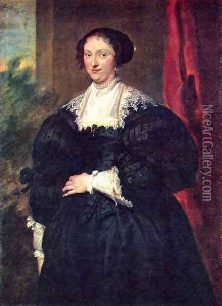 Portrait of a black dressed lady Oil Painting - Sir Anthony Van Dyck