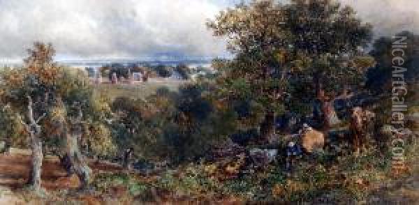 Pastoral English Landscape Oil Painting - Josiah Wood Whymper