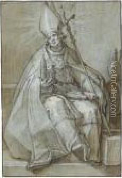 Saint Willibrord Oil Painting - Abraham Bloemaert
