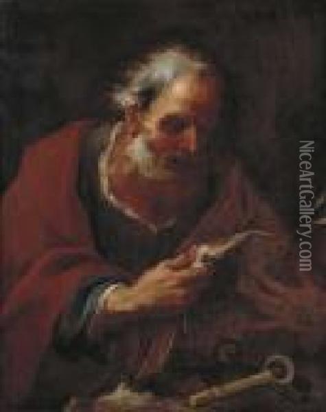 Saint Peter Oil Painting - Pier Francesco Mola