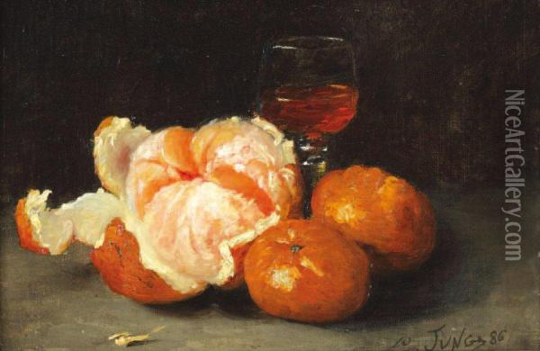 Nature Morte Aux Oranges Oil Painting - Charles Frederic Jung